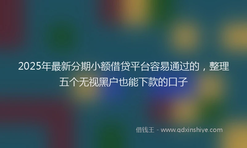 2025年最新分期小额借贷平台容易通过的，整理五个无视黑户也能下款的口子