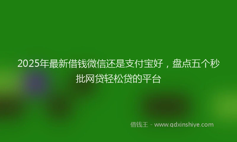 2025年最新借钱微信还是支付宝好，盘点五个秒批网贷轻松贷的平台