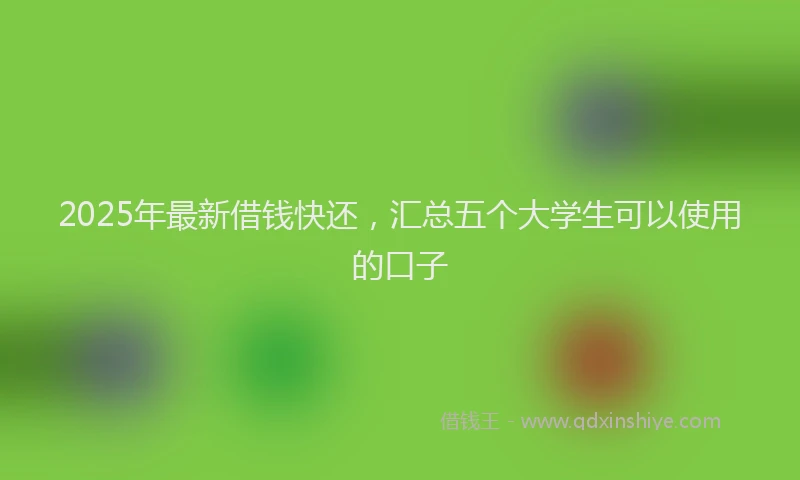 2025年最新借钱快还，汇总五个大学生可以使用的口子