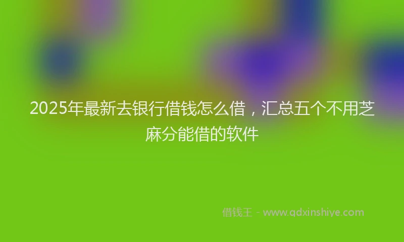 2025年最新去银行借钱怎么借，汇总五个不用芝麻分能借的软件