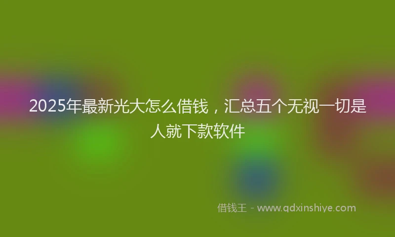 2025年最新光大怎么借钱，汇总五个无视一切是人就下款软件