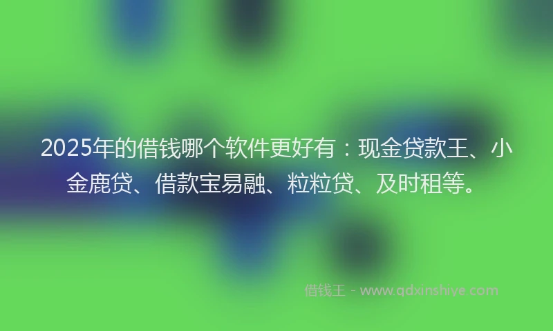 2025年的借钱哪个软件更好有：现金贷款王、小金鹿贷、借款宝易融、粒粒贷、及时租等。