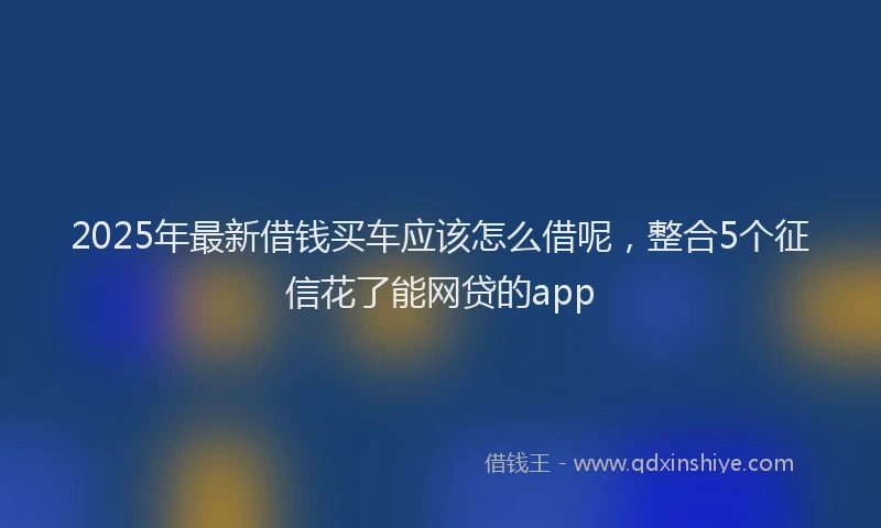 2025年最新借钱买车应该怎么借呢，整合5个征信花了能网贷的app