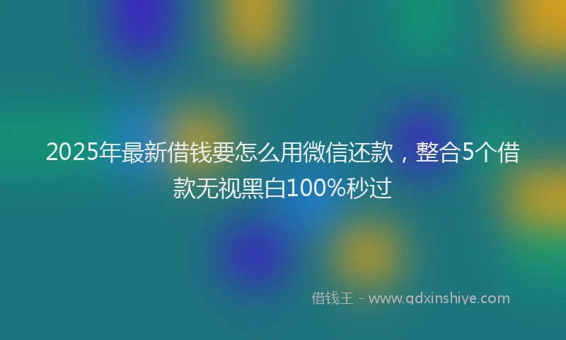 2025年最新借钱要怎么用微信还款，整合5个借款无视黑白100%秒过