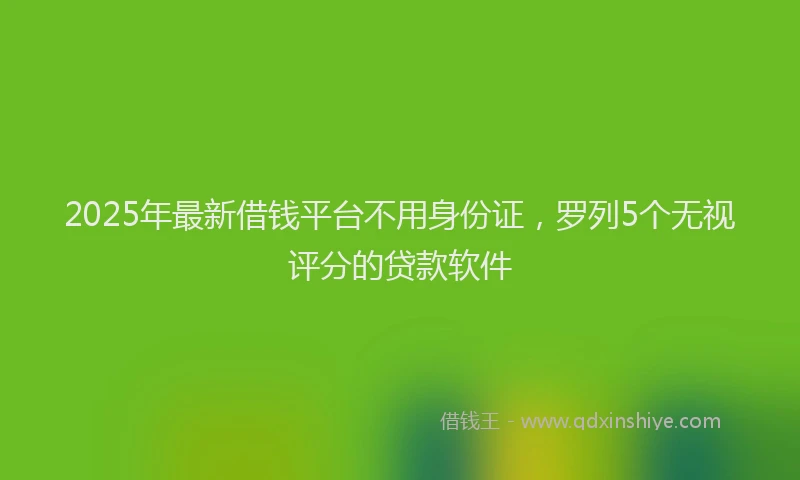 2025年最新借钱平台不用身份证，罗列5个无视评分的贷款软件