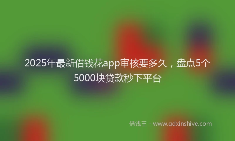 2025年最新借钱花app审核要多久，盘点5个5000块贷款秒下平台