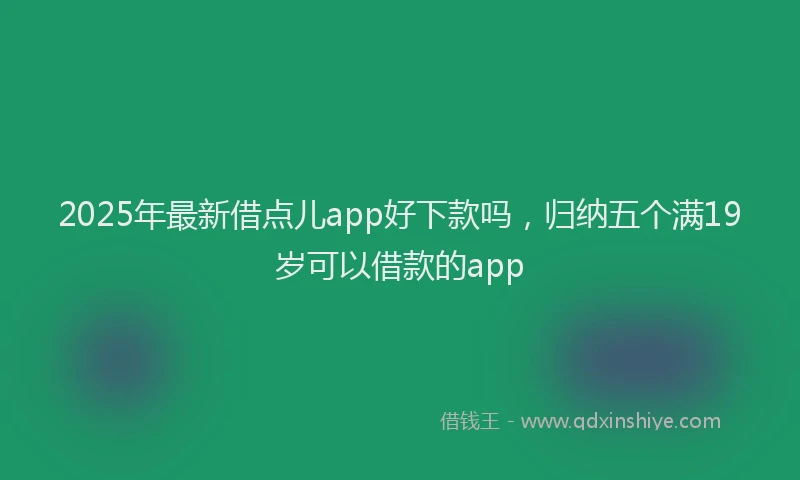 2025年最新借点儿app好下款吗，归纳五个满19岁可以借款的app