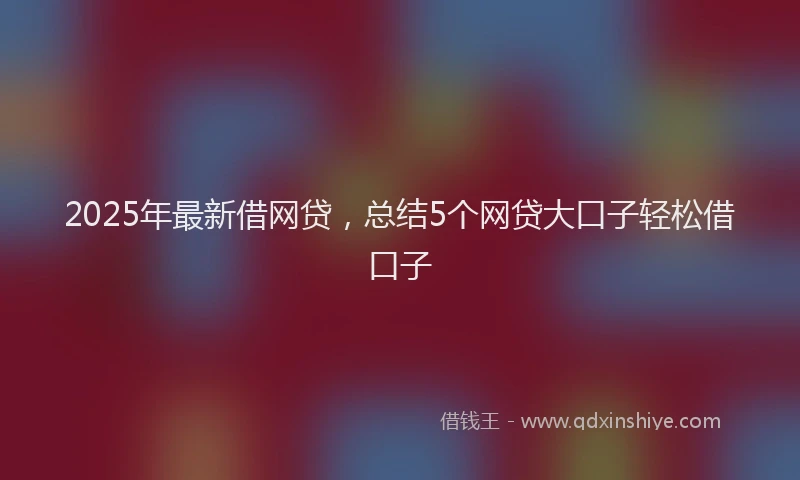 2025年最新借网贷，总结5个网贷大口子轻松借口子