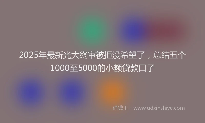 2025年最新光大终审被拒没希望了，总结五个1000至5000的小额贷款口子