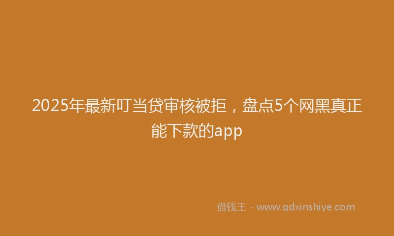 2025年最新叮当贷审核被拒，盘点5个网黑真正能下款的app