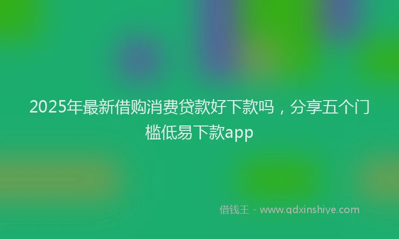 2025年最新借购消费贷款好下款吗，分享五个门槛低易下款app