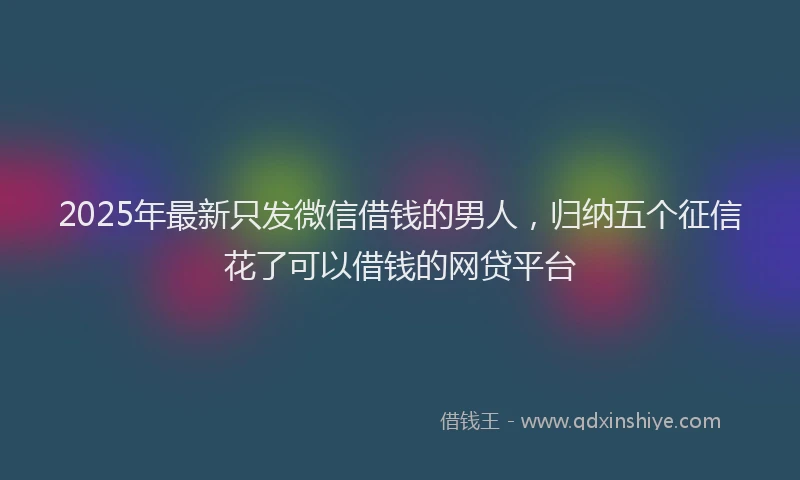 2025年最新只发微信借钱的男人，归纳五个征信花了可以借钱的网贷平台