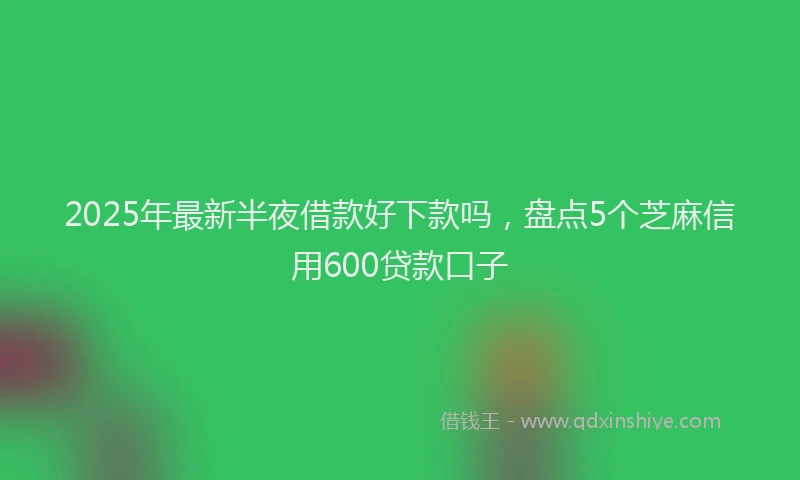 2025年最新半夜借款好下款吗，盘点5个芝麻信用600贷款口子