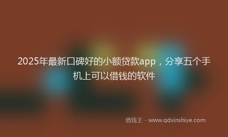 2025年最新口碑好的小额贷款app，分享五个手机上可以借钱的软件