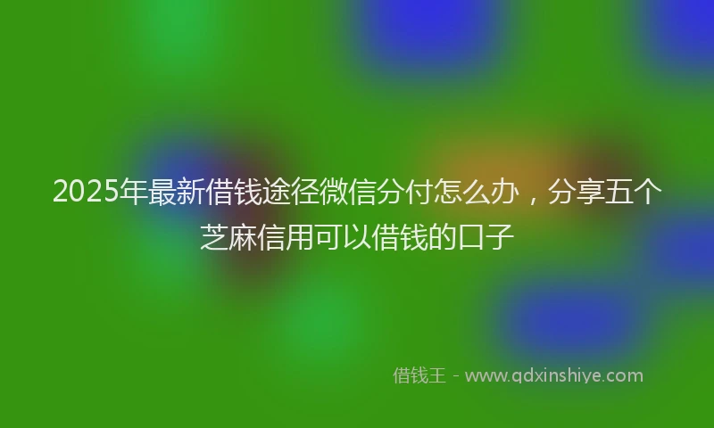 2025年最新借钱途径微信分付怎么办，分享五个芝麻信用可以借钱的口子