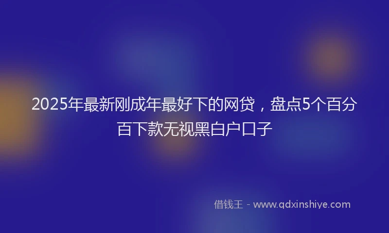 2025年最新刚成年最好下的网贷，盘点5个百分百下款无视黑白户口子