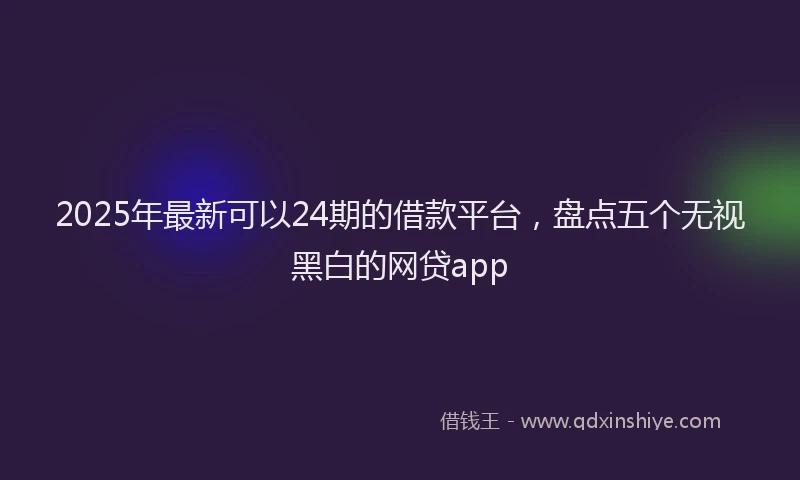 2025年最新可以24期的借款平台，盘点五个无视黑白的网贷app