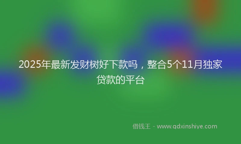 2025年最新发财树好下款吗，整合5个11月独家贷款的平台