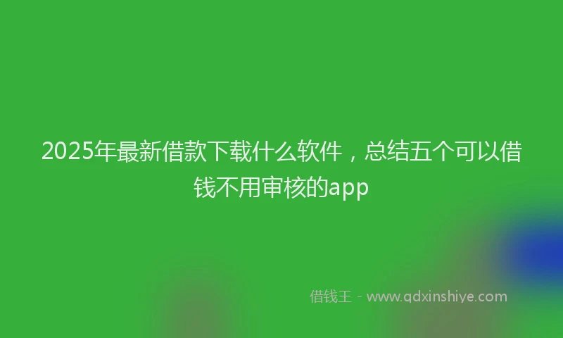 2025年最新借款下载什么软件，总结五个可以借钱不用审核的app