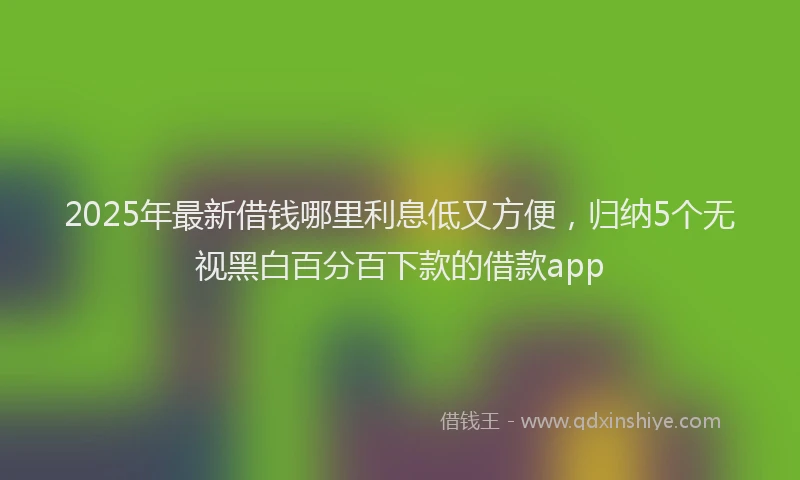 2025年最新借钱哪里利息低又方便，归纳5个无视黑白百分百下款的借款app
