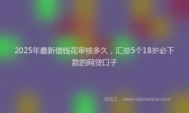 2025年最新借钱花审核多久，汇总5个18岁必下款的网贷口子