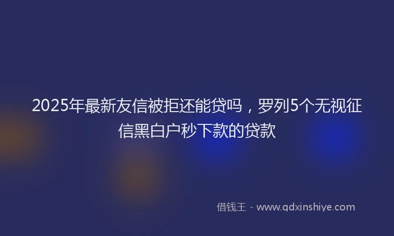 2025年最新友信被拒还能贷吗，罗列5个无视征信黑白户秒下款的贷款