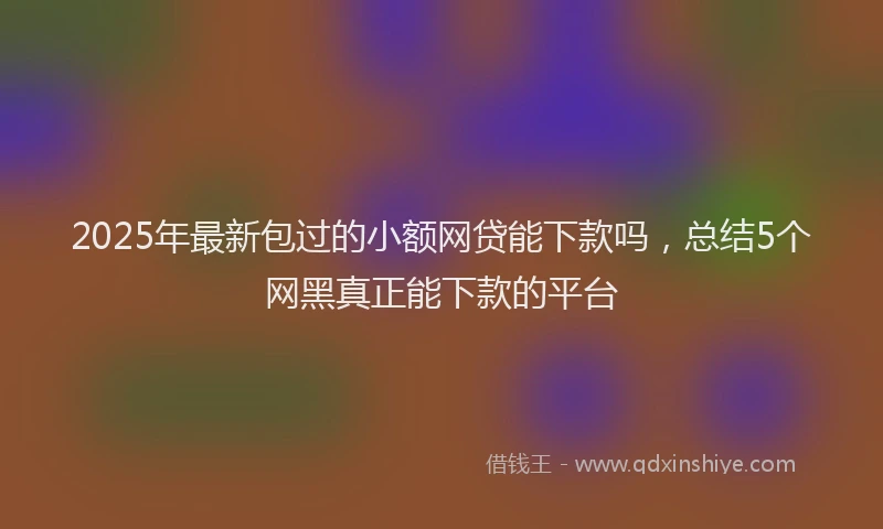 2025年最新包过的小额网贷能下款吗，总结5个网黑真正能下款的平台