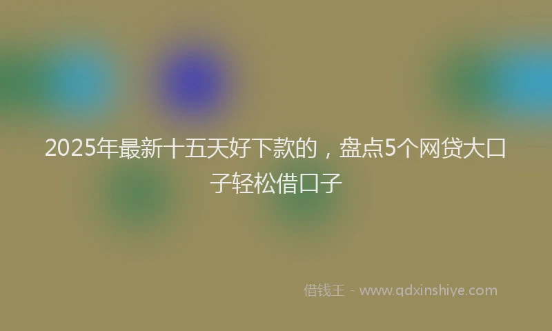 2025年最新十五天好下款的，盘点5个网贷大口子轻松借口子