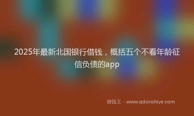 2025年最新北国银行借钱，概括五个不看年龄征信负债的app