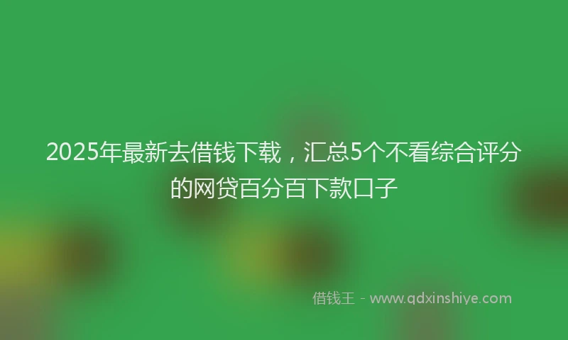 2025年最新去借钱下载，汇总5个不看综合评分的网贷百分百下款口子