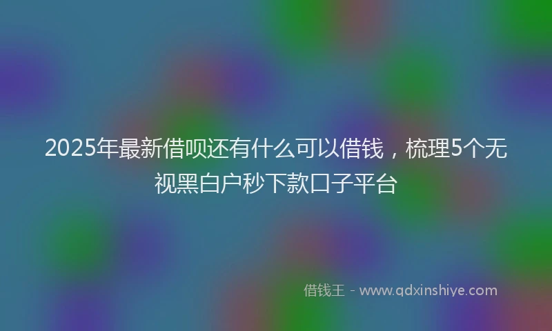 2025年最新借呗还有什么可以借钱，梳理5个无视黑白户秒下款口子平台
