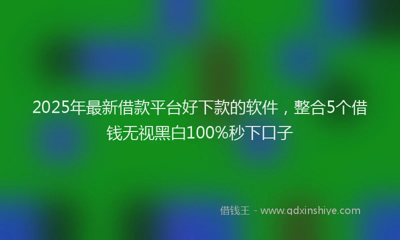 2025年最新借款平台好下款的软件，整合5个借钱无视黑白100%秒下口子
