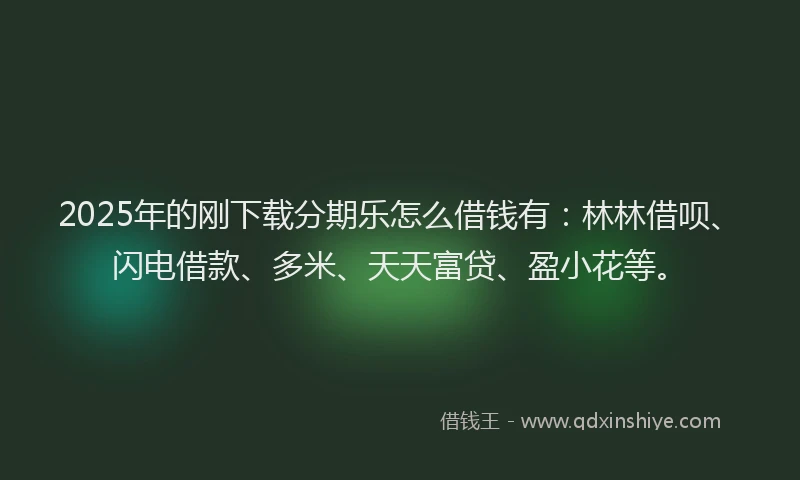 2025年的刚下载分期乐怎么借钱有：林林借呗、闪电借款、多米、天天富贷、盈小花等。
