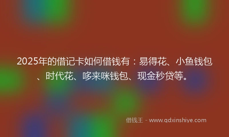 2025年的借记卡如何借钱有：易得花、小鱼钱包、时代花、哆来咪钱包、现金秒贷等。