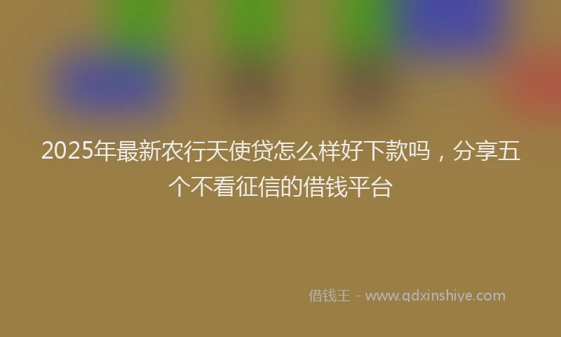 2025年最新农行天使贷怎么样好下款吗，分享五个不看征信的借钱平台