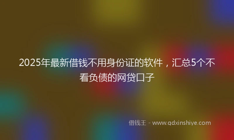 2025年最新借钱不用身份证的软件，汇总5个不看负债的网贷口子