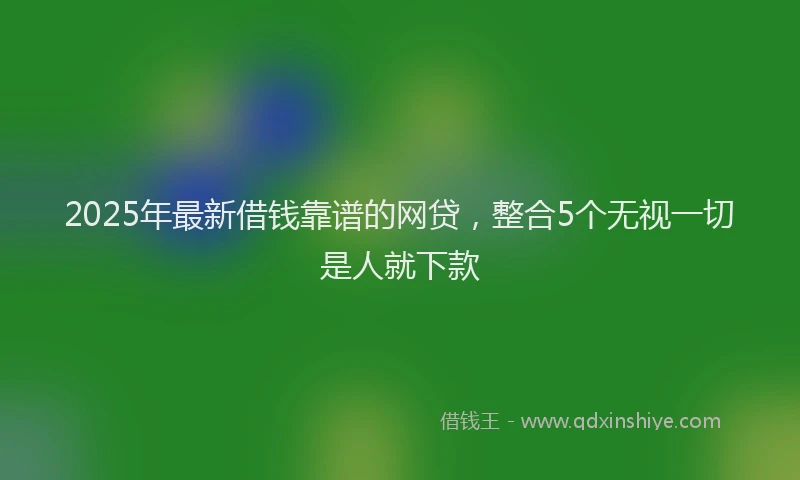 2025年最新借钱靠谱的网贷，整合5个无视一切是人就下款