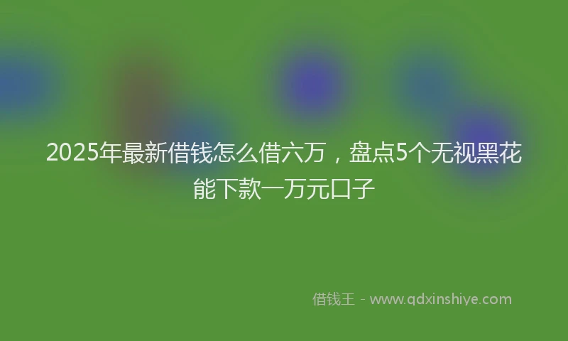 2025年最新借钱怎么借六万，盘点5个无视黑花能下款一万元口子