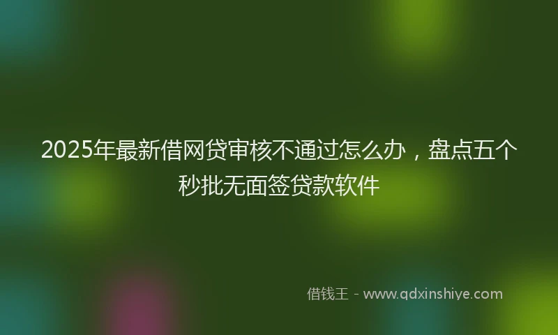 2025年最新借网贷审核不通过怎么办，盘点五个秒批无面签贷款软件