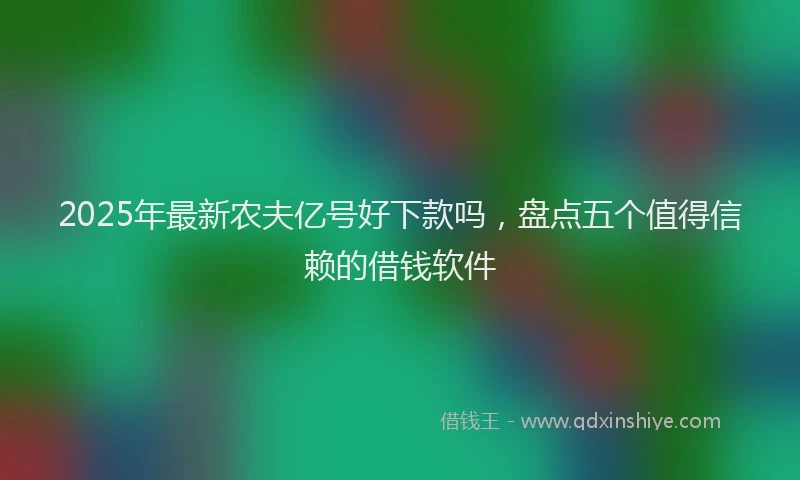 2025年最新农夫亿号好下款吗，盘点五个值得信赖的借钱软件