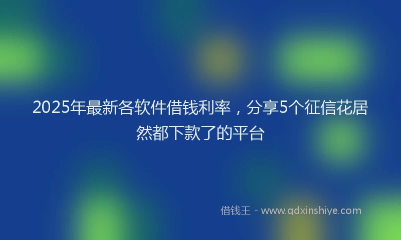 2025年最新各软件借钱利率，分享5个征信花居然都下款了的平台