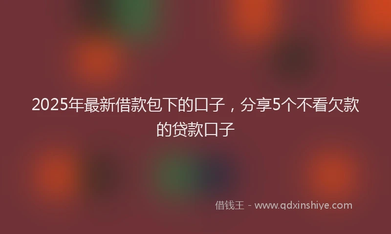 2025年最新借款包下的口子，分享5个不看欠款的贷款口子