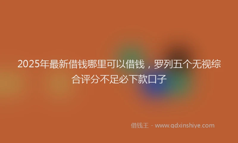 2025年最新借钱哪里可以借钱，罗列五个无视综合评分不足必下款口子