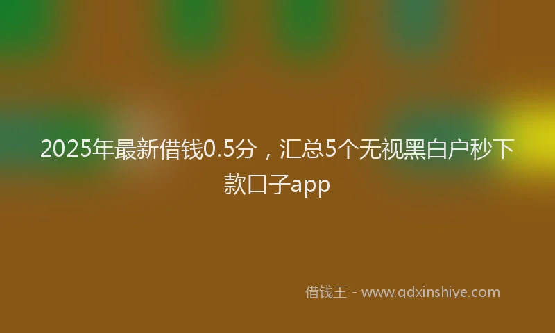 2025年最新借钱0.5分，汇总5个无视黑白户秒下款口子app