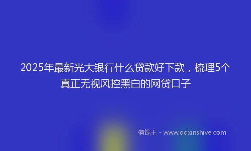 2025年最新光大银行什么贷款好下款，梳理5个真正无视风控黑白的网贷口子