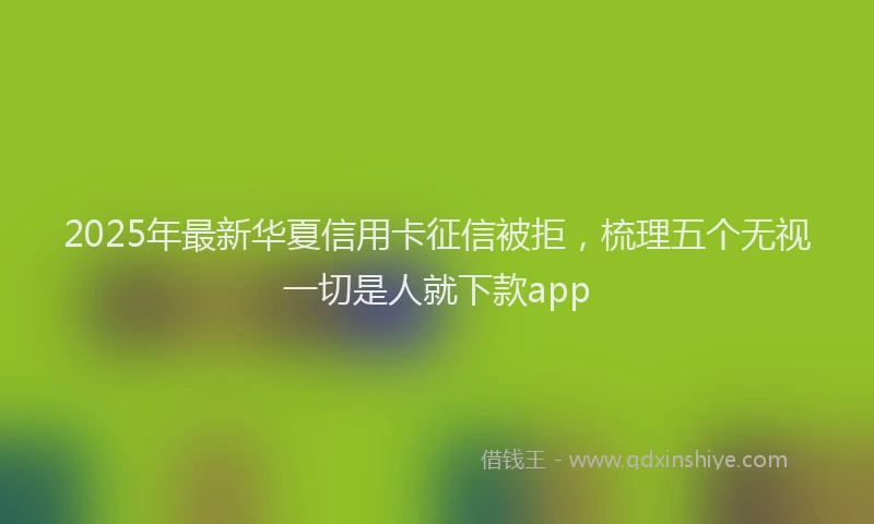2025年最新华夏信用卡征信被拒，梳理五个无视一切是人就下款app