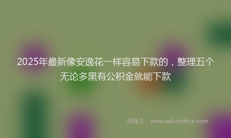 2025年最新像安逸花一样容易下款的，整理五个无论多黑有公积金就能下款