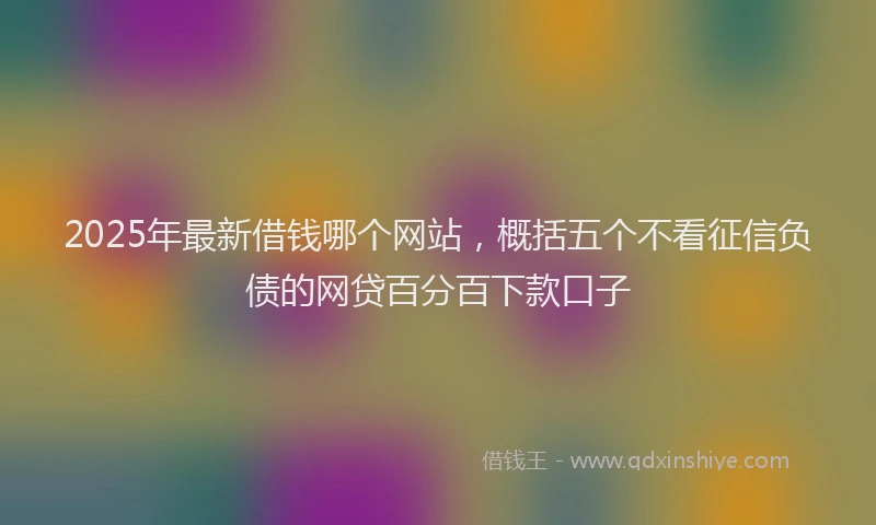 2025年最新借钱哪个网站，概括五个不看征信负债的网贷百分百下款口子