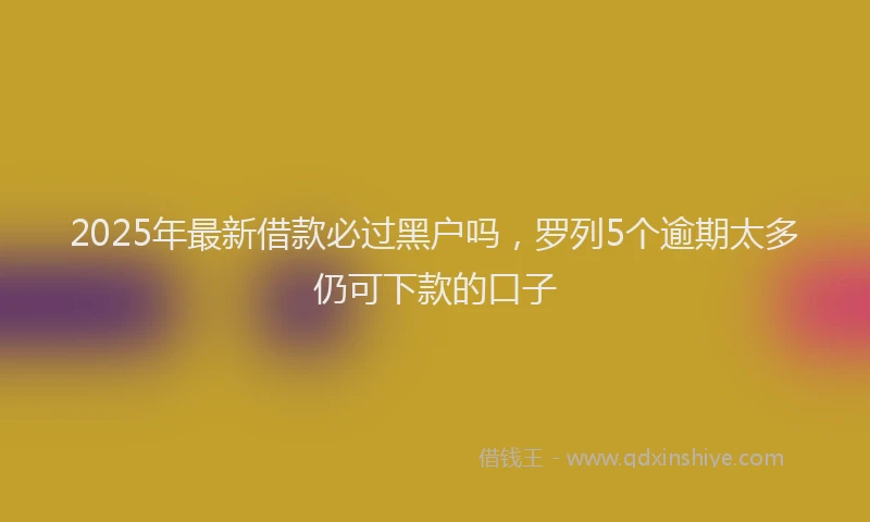 2025年最新借款必过黑户吗，罗列5个逾期太多仍可下款的口子