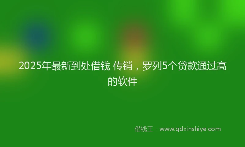 2025年最新到处借钱 传销，罗列5个贷款通过高的软件